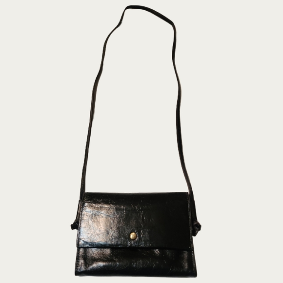 Vintage HOBO Black Leather Crossbody Bag EUC - Picture 3 of 15